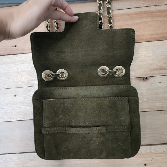 Zac Posen Americana Mini Crossbody Green Velvet Suede Chain - Picture 9 of 15